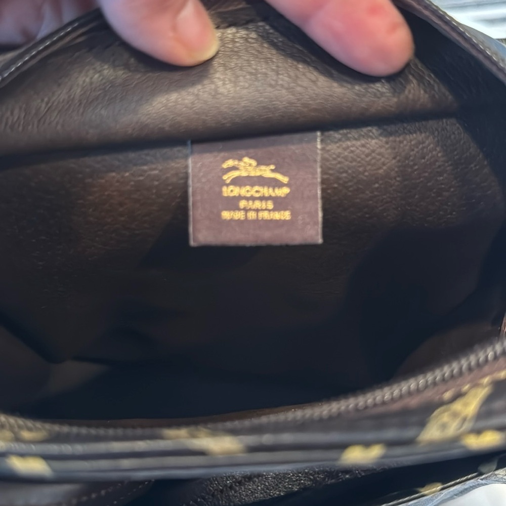 LONGCHAMP Vintage logo Brown Crossbody/ shoulder bag, Camera bag, 2outer pockets - Picture 9 of 16